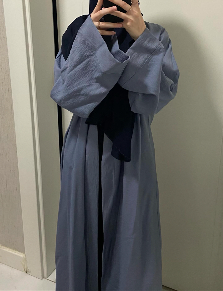 mavi keten abaya 