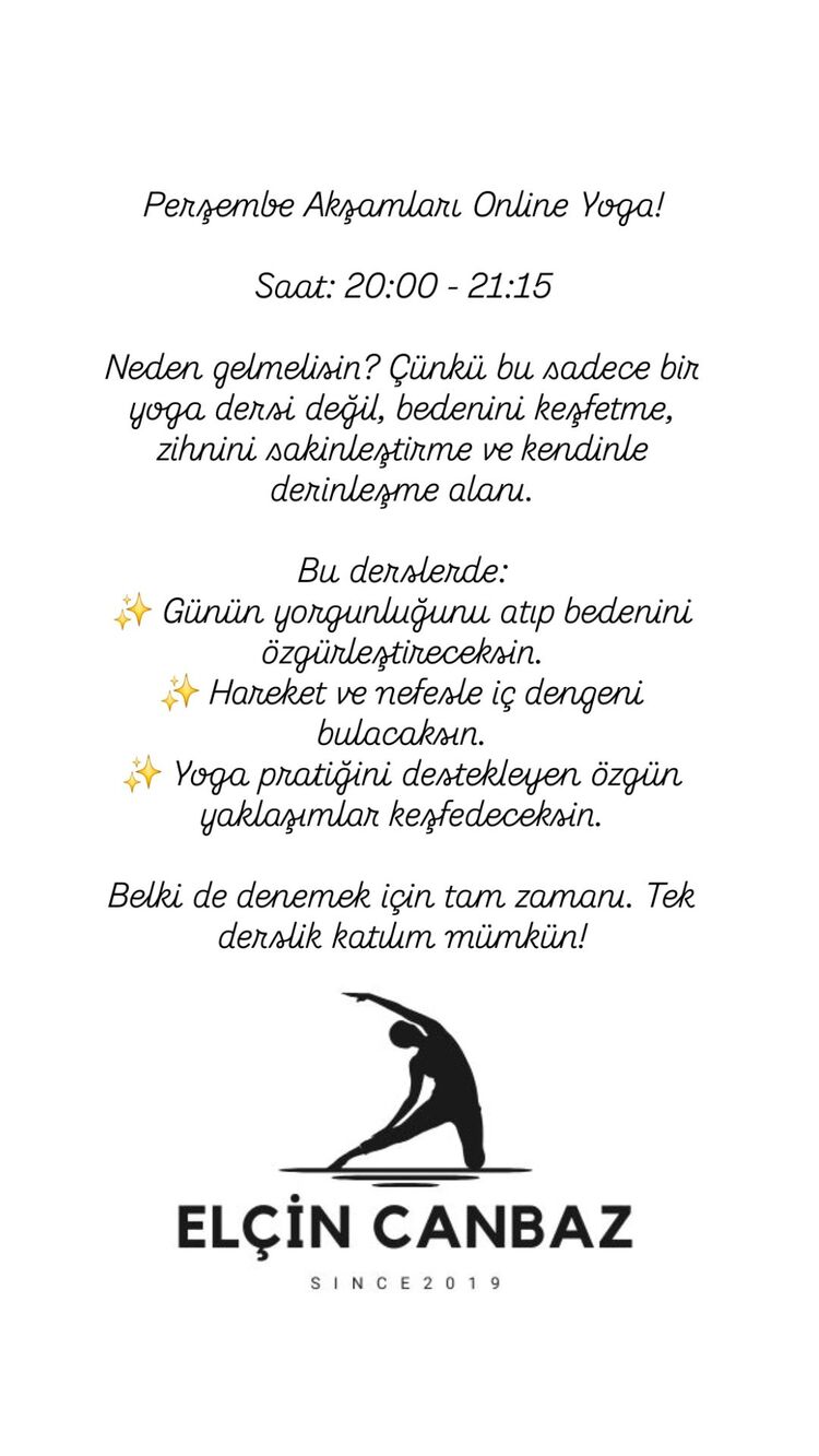 Perşembe Akşamı Online Yoga