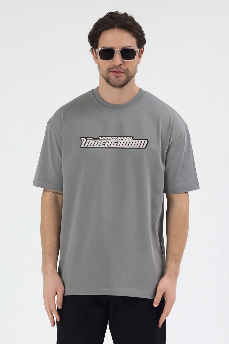 NFS Underground Nakış İşlemeli Unisex Oversize T-Shirt