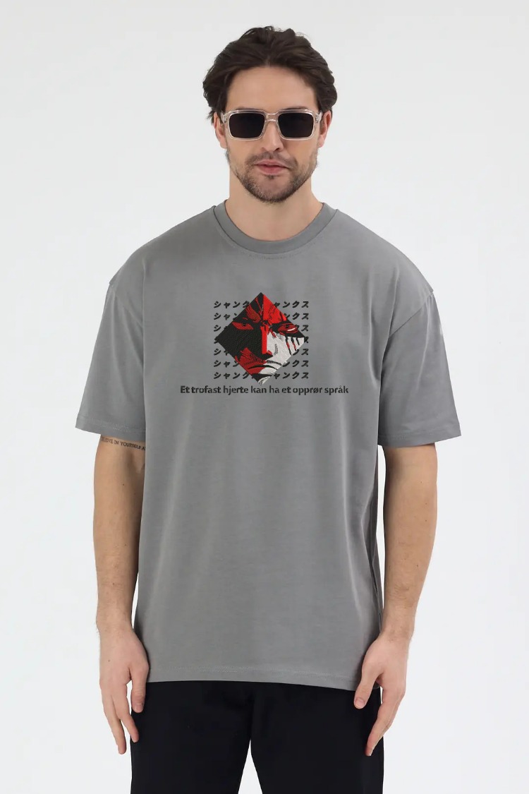 Shanks Nakış İşlemeli Unisex Oversize T-Shirt