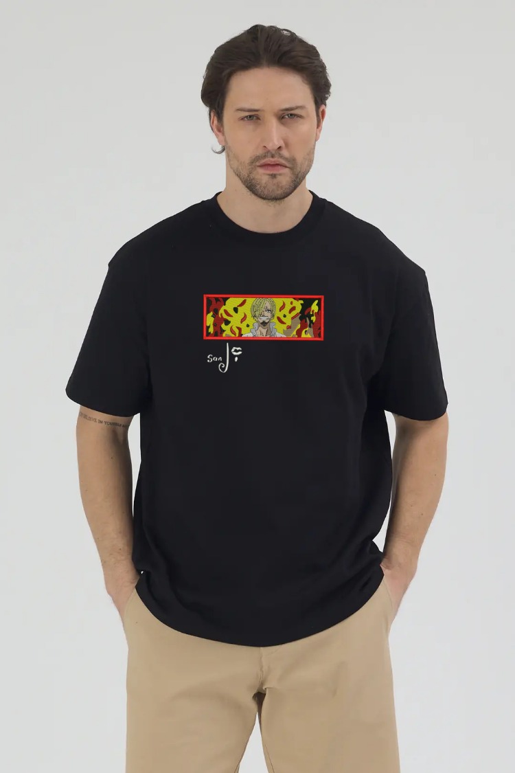 Sanji Nakış İşlemeli Unisex Oversize T-Shirt