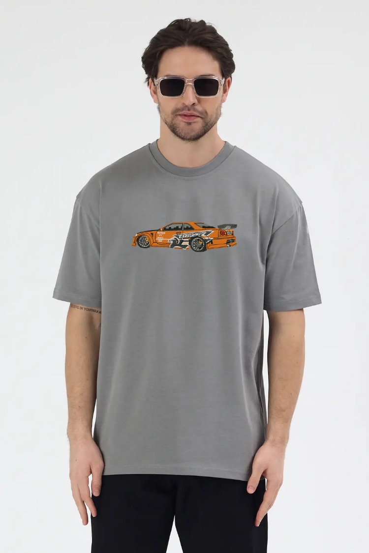 Nissan Skyline GT-R R34 Nakış İşlemeli Unisex Oversize T-Shirt