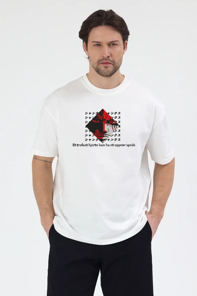 Shanks Nakış İşlemeli Unisex Oversize T-Shirt