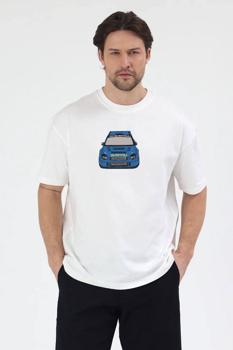 Subaru Impreza Nakış İşlemeli Unisex Oversize T-Shirt