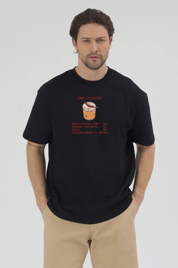 Chili Passion Nakış İşlemeli Unisex Oversize T-Shirt