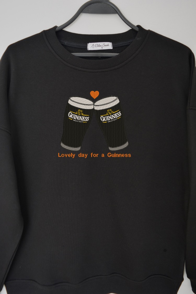Guinness Nakış İşlemeli Unisex Oversize Sweatshirt