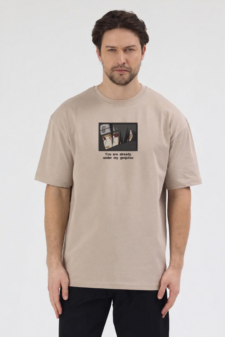 Itachi Nakış İşlemeli Unisex Oversize T-Shirt
