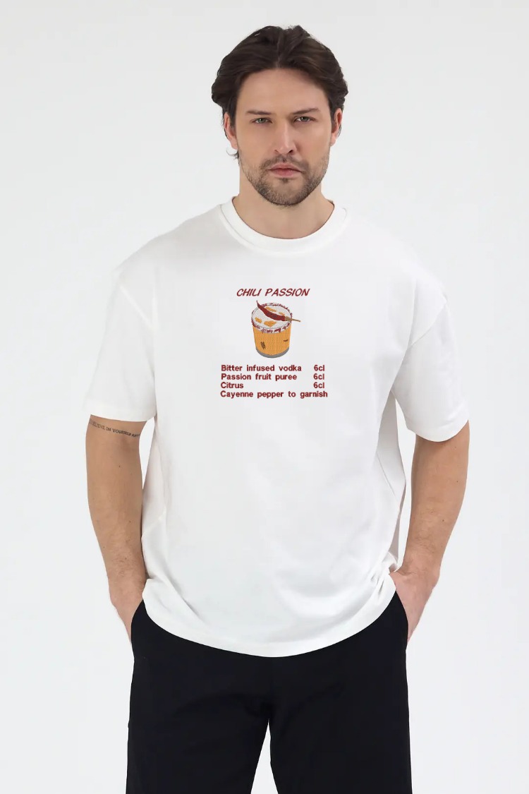 Chili Passion Nakış İşlemeli Unisex Oversize T-Shirt