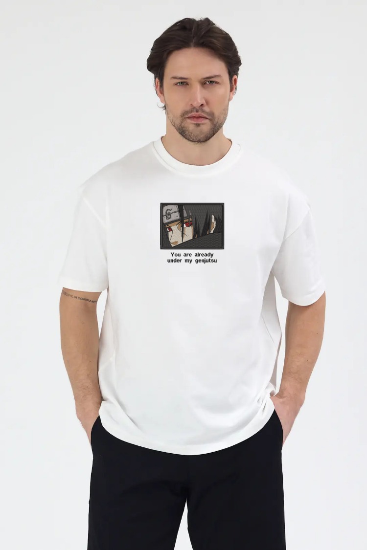 Itachi Nakış İşlemeli Unisex Oversize T-Shirt