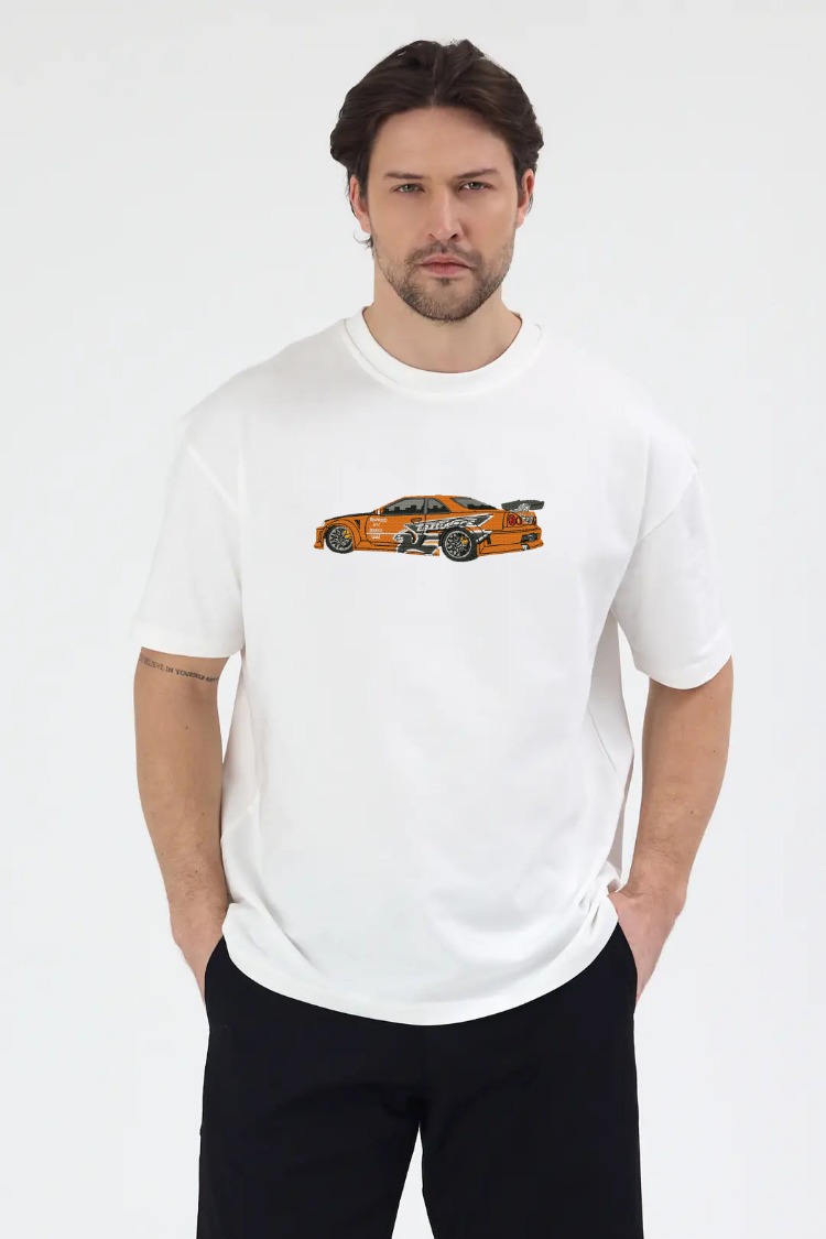 Nissan Skyline GT-R R34 Nakış İşlemeli Unisex Oversize T-Shirt