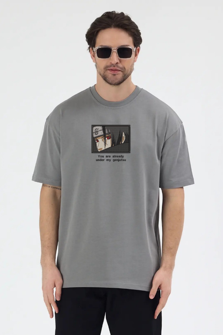 Itachi Nakış İşlemeli Unisex Oversize T-Shirt