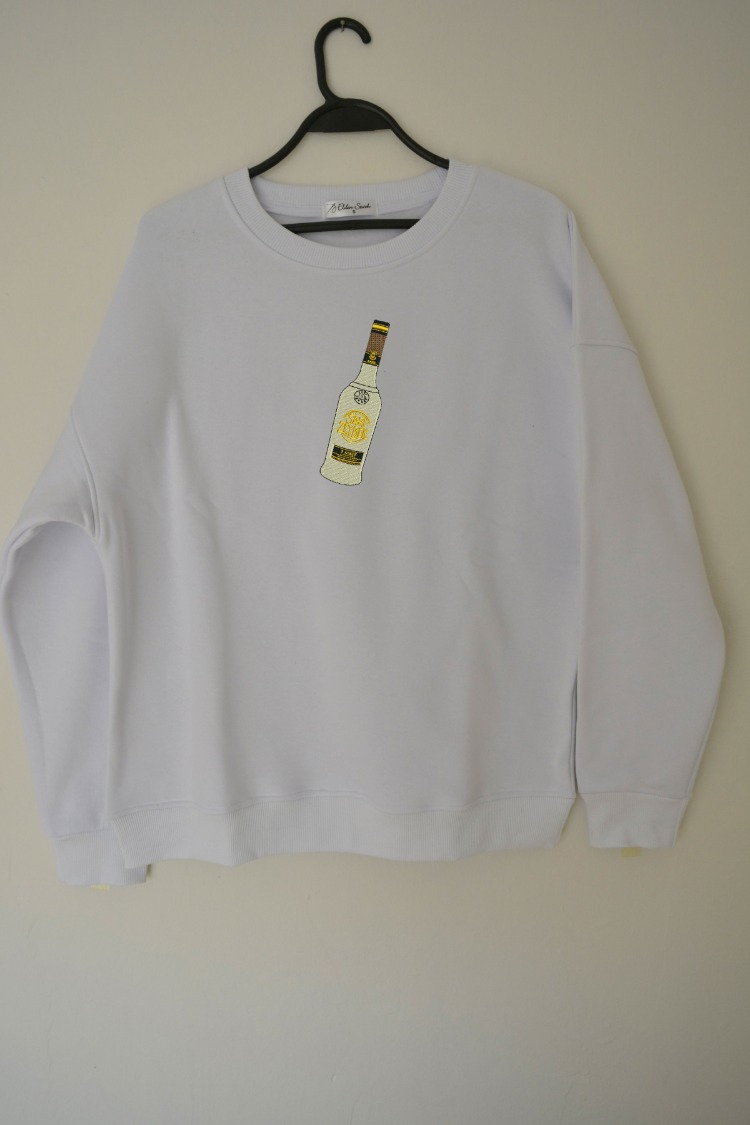 Sarı Zeybek Nakış İşlemeli Unisex Oversize Sweatshirt