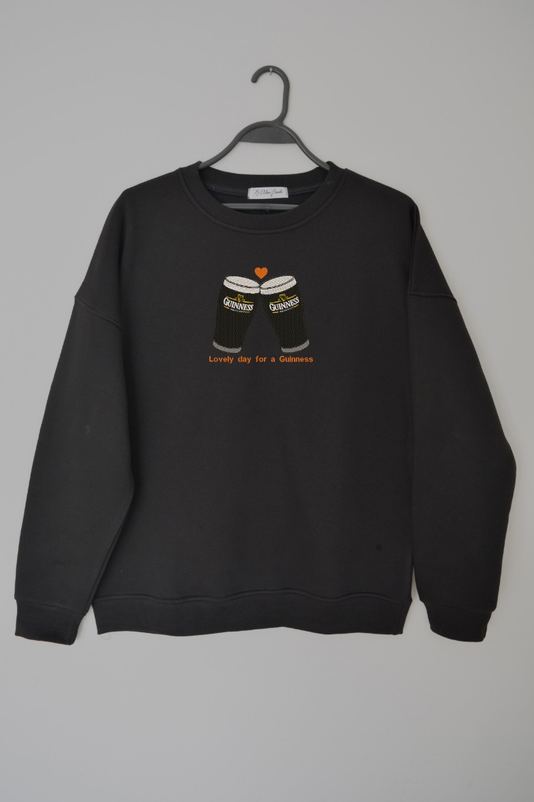 Guinness Nakış İşlemeli Unisex Oversize Sweatshirt