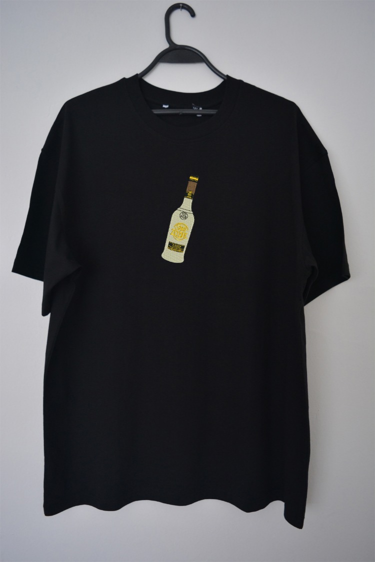 Sarı Zeybek Nakış İşlemeli Unisex Oversize T-Shirt