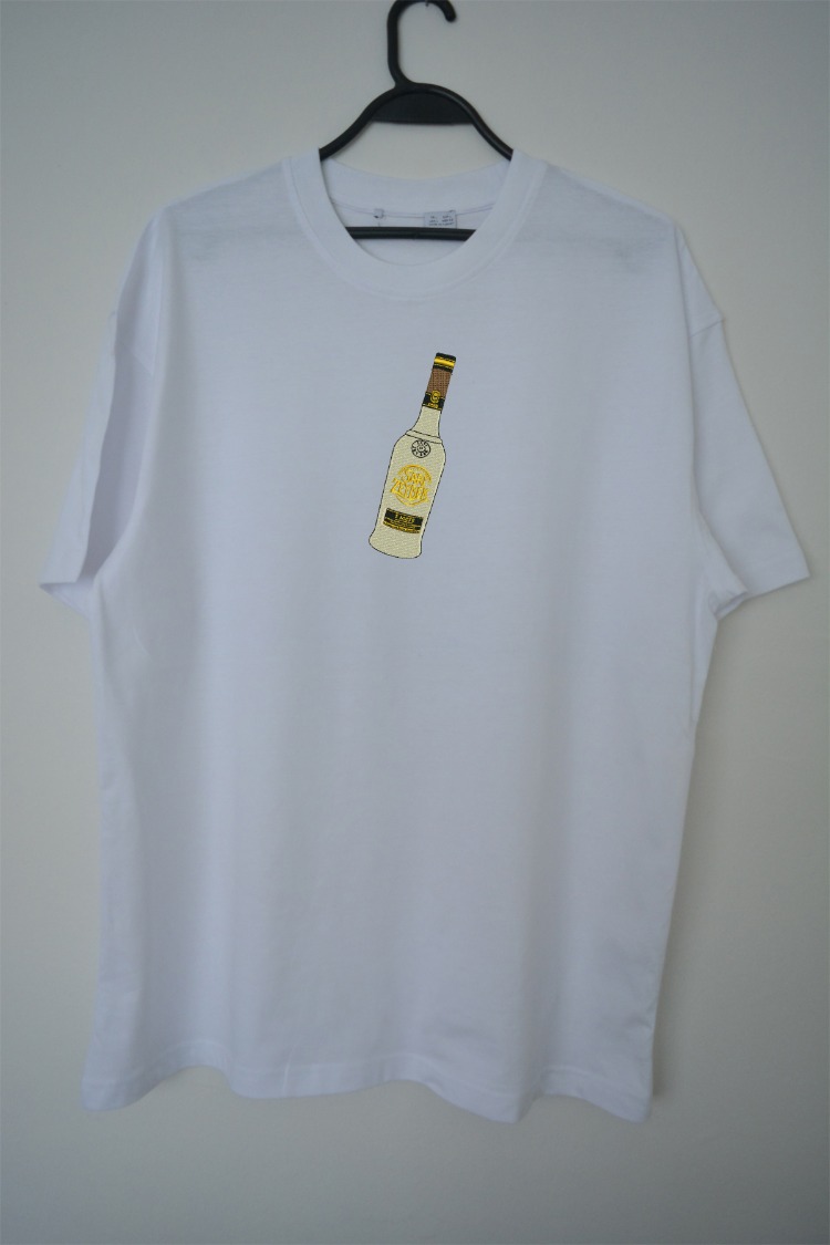 Sarı Zeybek Nakış İşlemeli Unisex Oversize T-Shirt