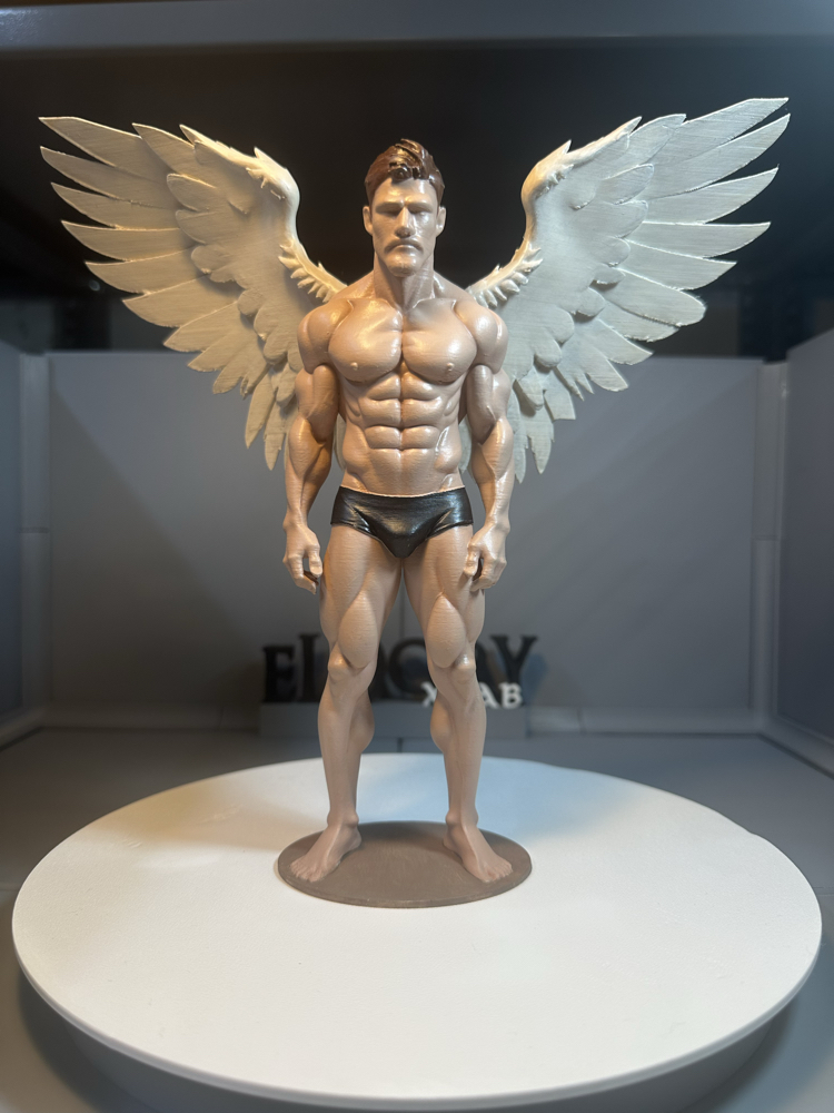 Kanatlı Muhafız Melek Figürü – 24 cm | El Boyama 3D Baskı