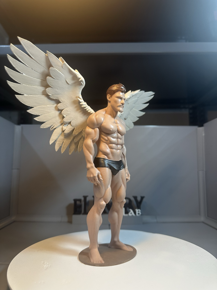 Kanatlı Muhafız Melek Figürü – 24 cm | El Boyama 3D Baskı