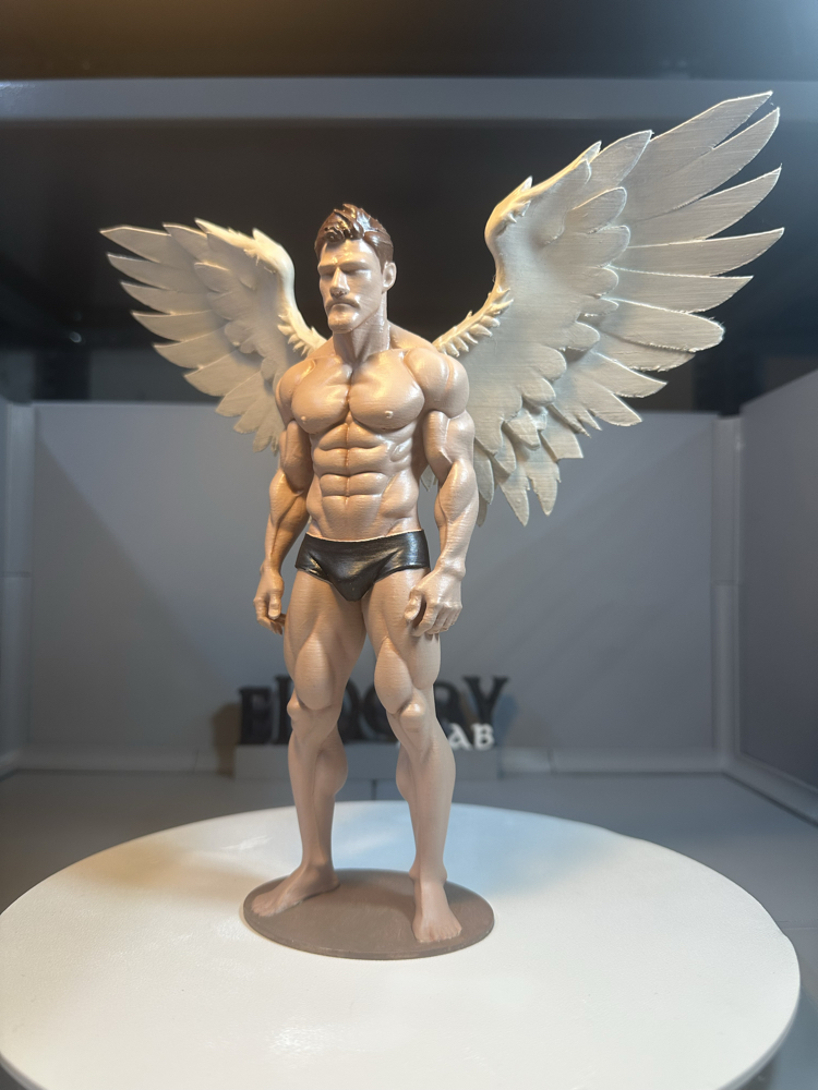 Kanatlı Muhafız Melek Figürü – 24 cm | El Boyama 3D Baskı