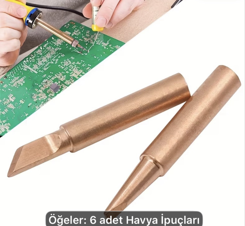 6 parça çeşitli bakır havya ucu