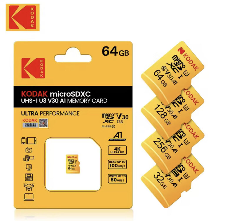 Kodak 64GB microSDXC Hafıza Kartı Sarı