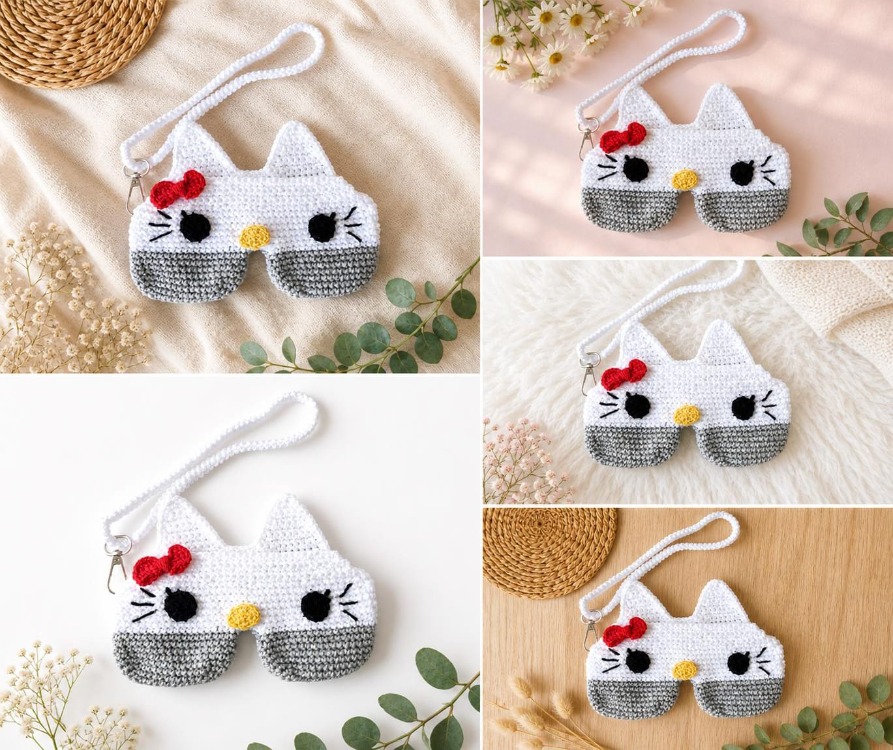  Hello Kitty Örgü Gözlük Kılıfı 