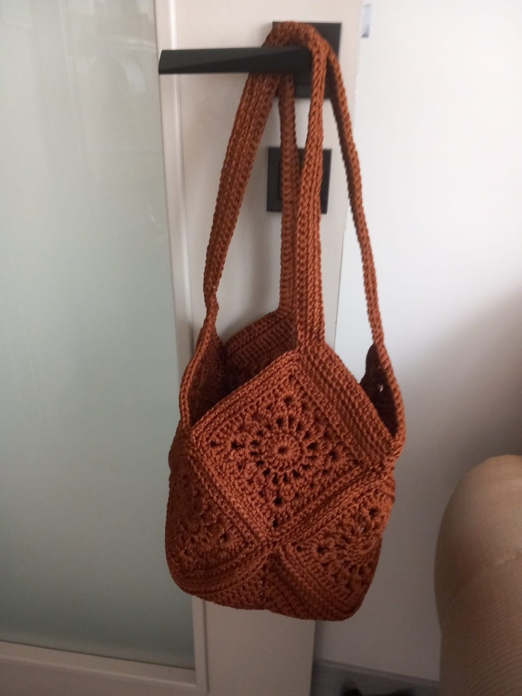  9 Motifli Boho Tarz El Yapımı Tığ İşi Çanta