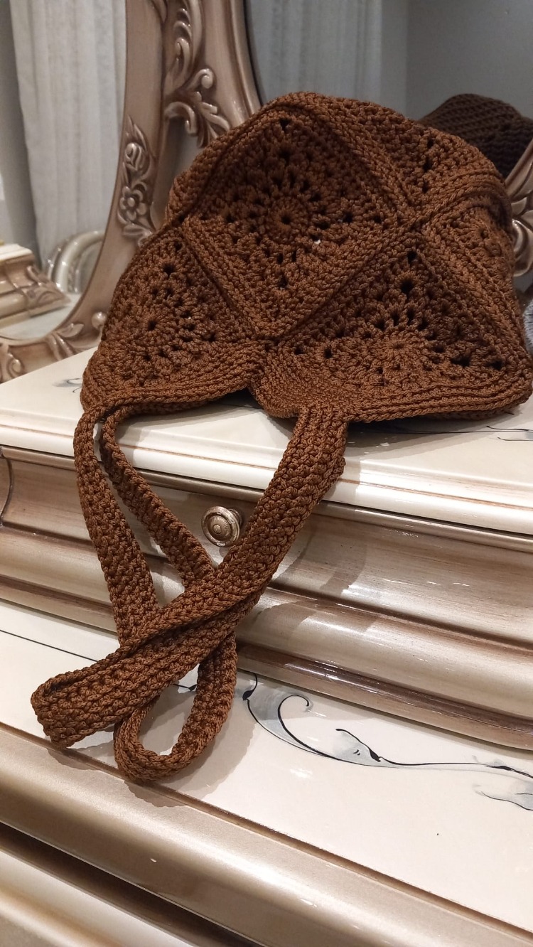  9 Motifli Boho Tarz El Yapımı Tığ İşi Çanta