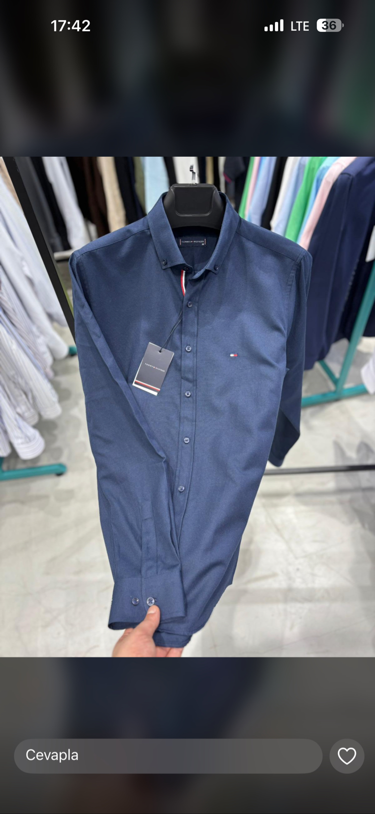 TOMMY HİLFİGER LACİVERT GÖMLEK