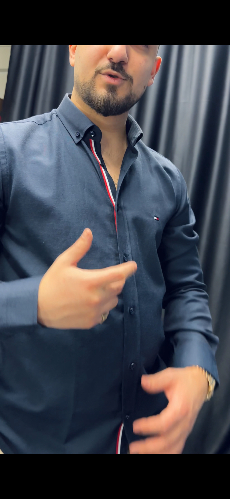 TOMMY HİLFİGER LACİVERT GÖMLEK