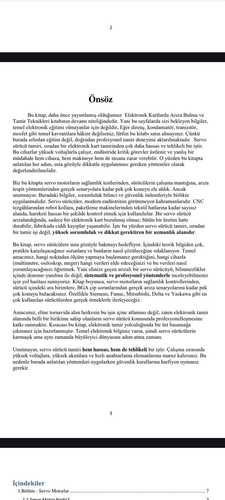 Servo Sürücü & Servo Motor Arıza Bulma ve Tamir Teknikleri Kitabı | ElektroBilge