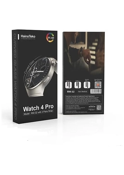Haino Teko Watch 4 Pro RW32 Curved Amoled Ekran 3 Kordon Akıllı Saat