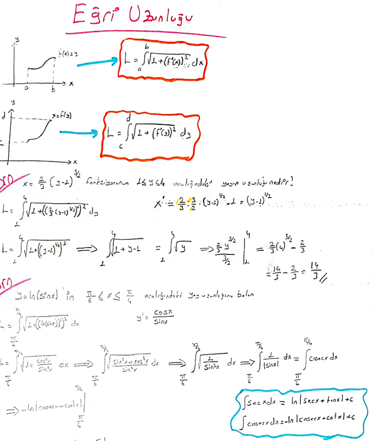 MATEMATİK 2 DERS NOTLARI ( EL YAZMASI )