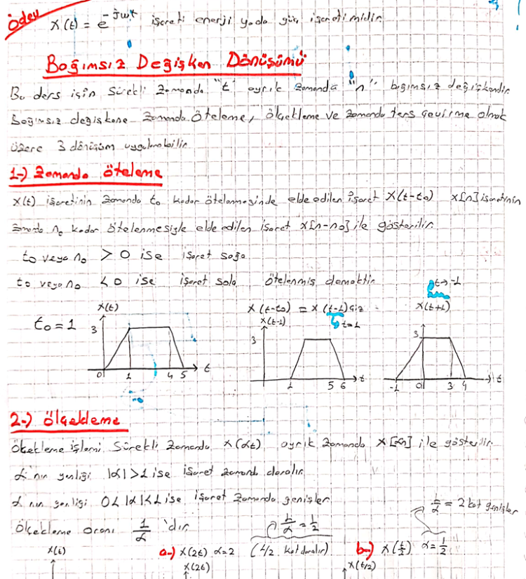İŞARET SİSTEMLER DERS NOTLARI (EL YAZMASI )