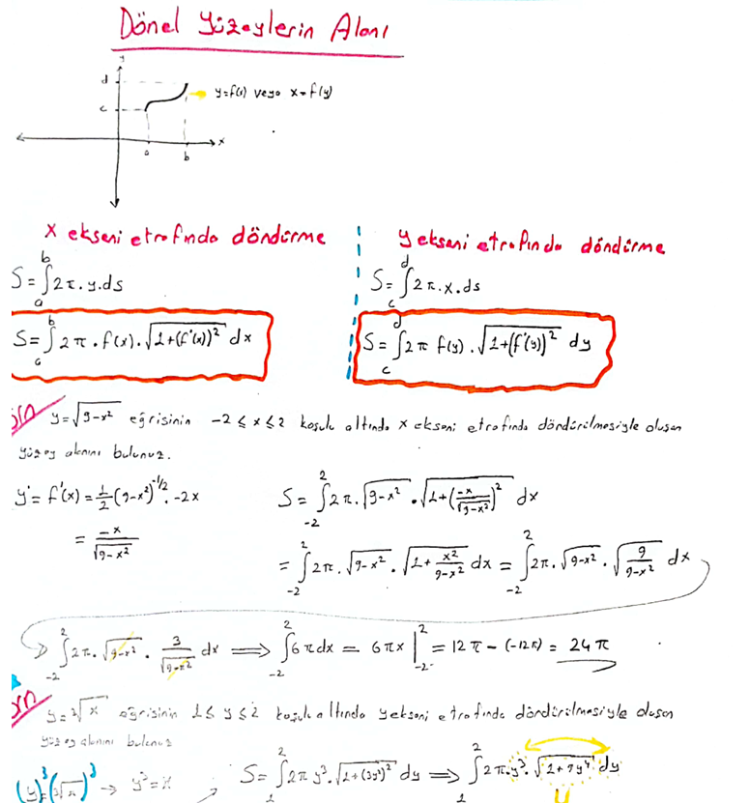 MATEMATİK 2 DERS NOTLARI ( EL YAZMASI )