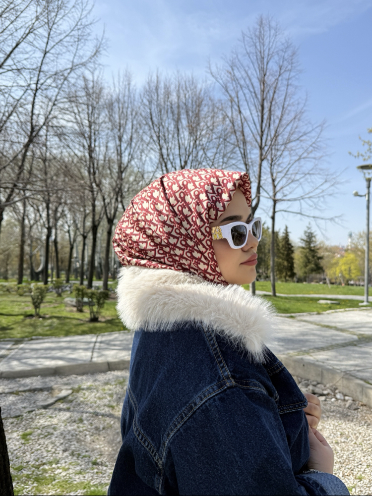 İthal Twill İpek Eşarp Bordo