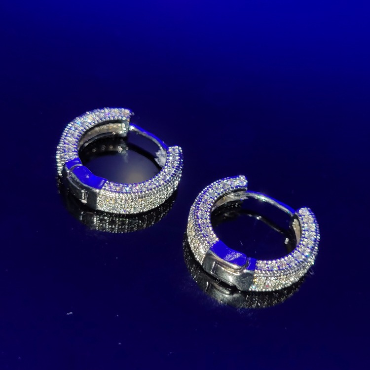 10mm Iced Hoop Earring