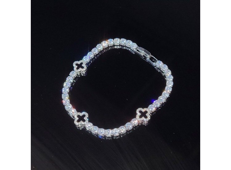Iced Out Clover Tennis Bracelet
