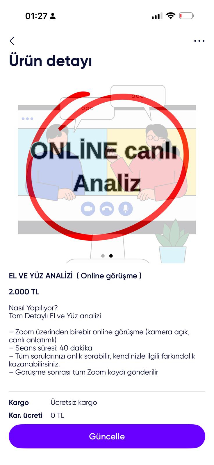 EL YÜZ ANALİZİ CANLI GÖRÜŞME ( ONLİNE)