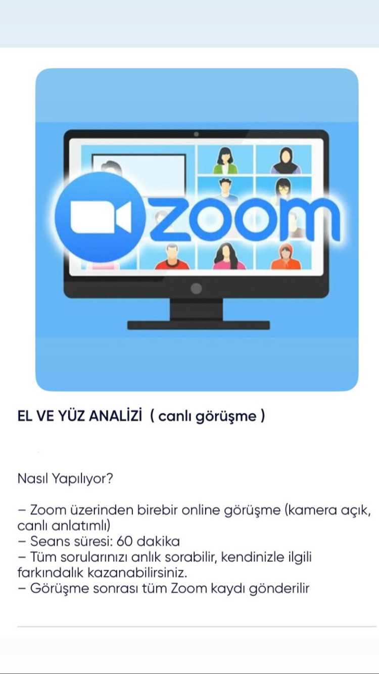 EL YÜZ ANALİZİ CANLI GÖRÜŞME ( ONLİNE)