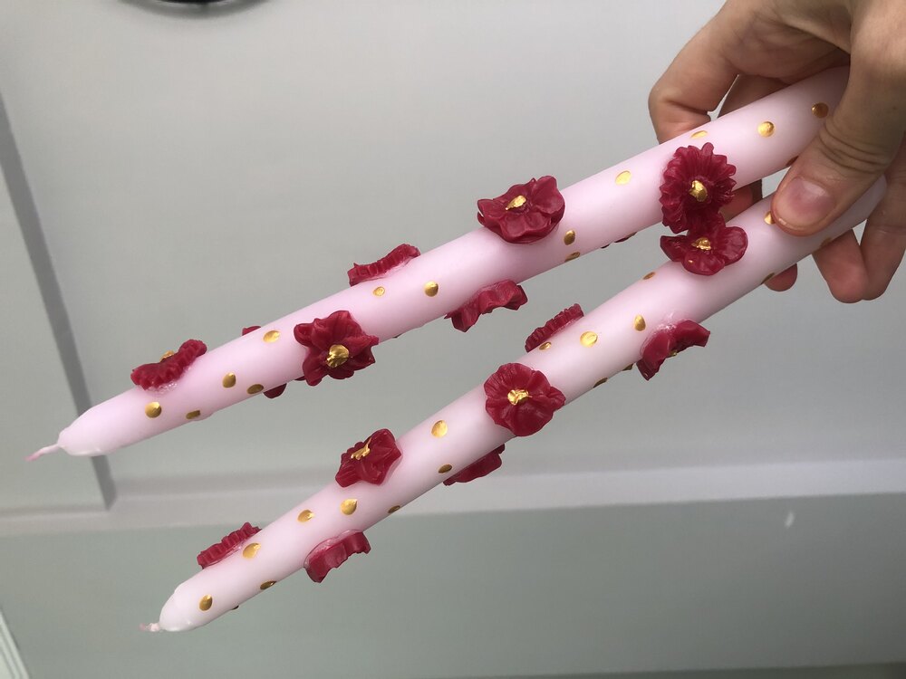 Kabartmalı şamdan mum