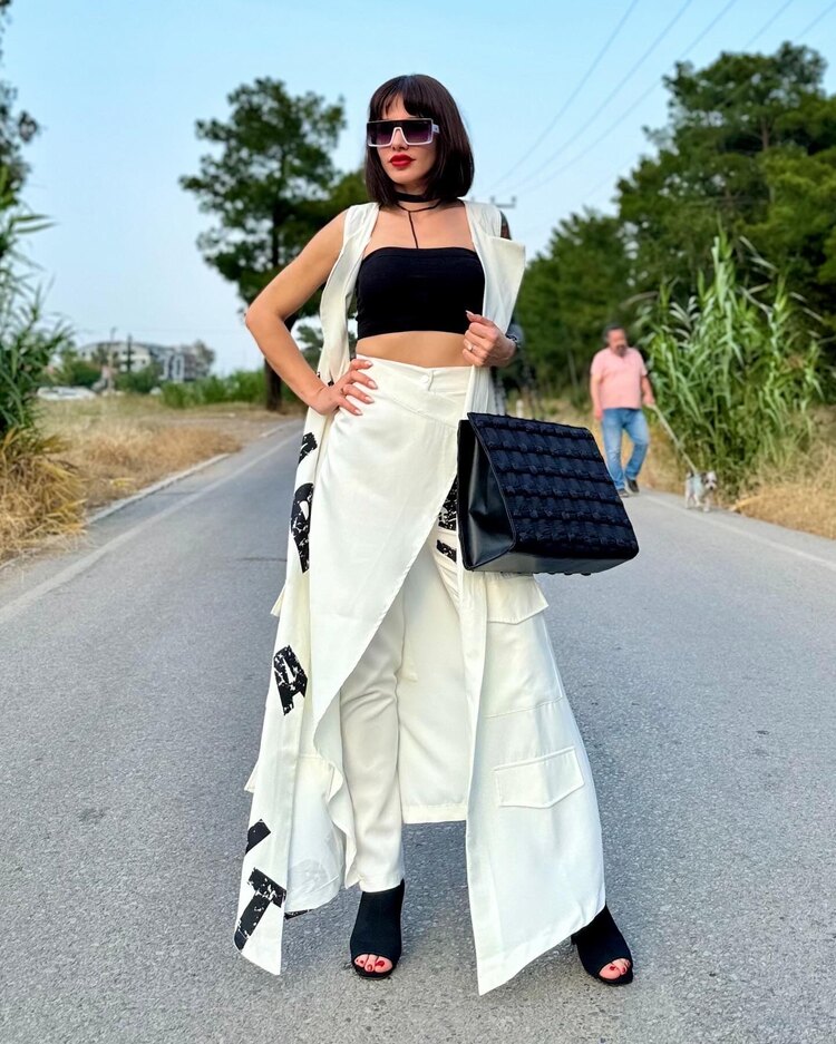 Tasarım yelek pantolon takım (Ekru)