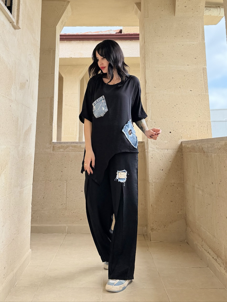 Denim Detay Tasarım Takım (SİYAH)