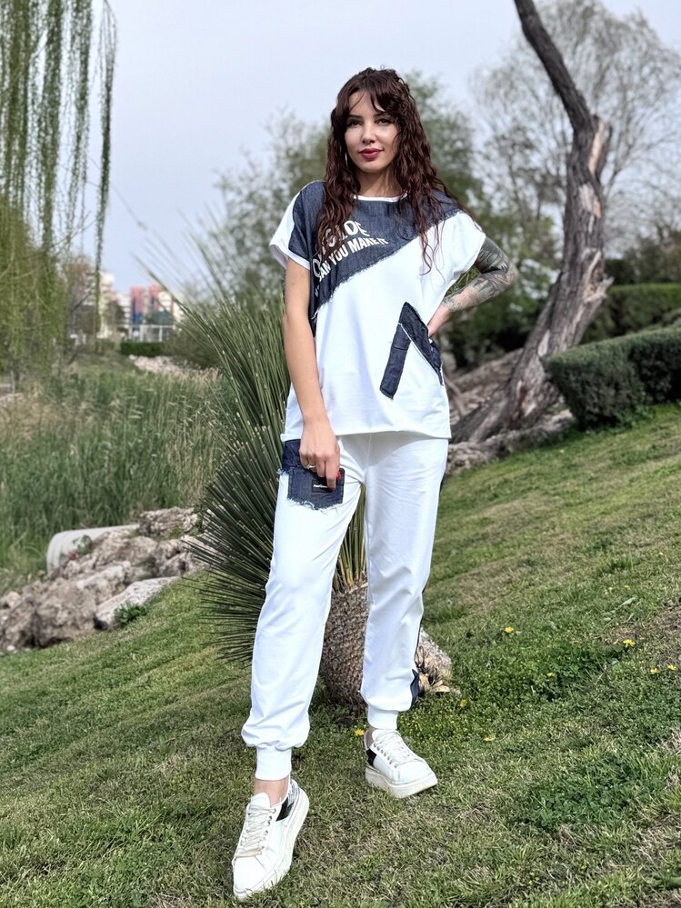 Kot Detaylı Tasarım Takım (BEYAZ)