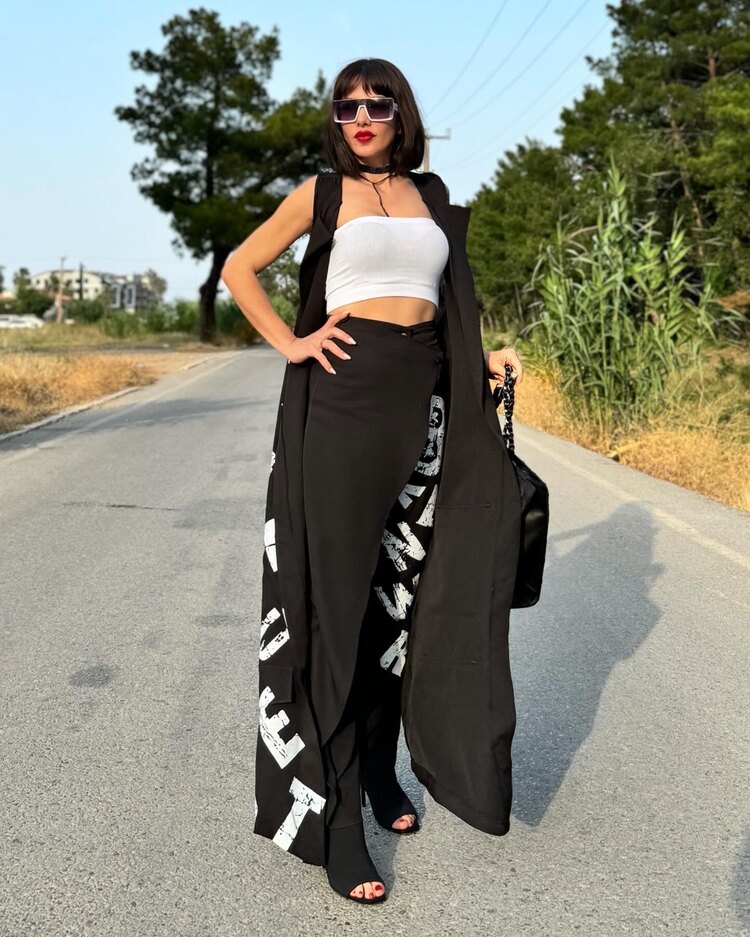 Tasarım yelek pantolon takım (Siyah)