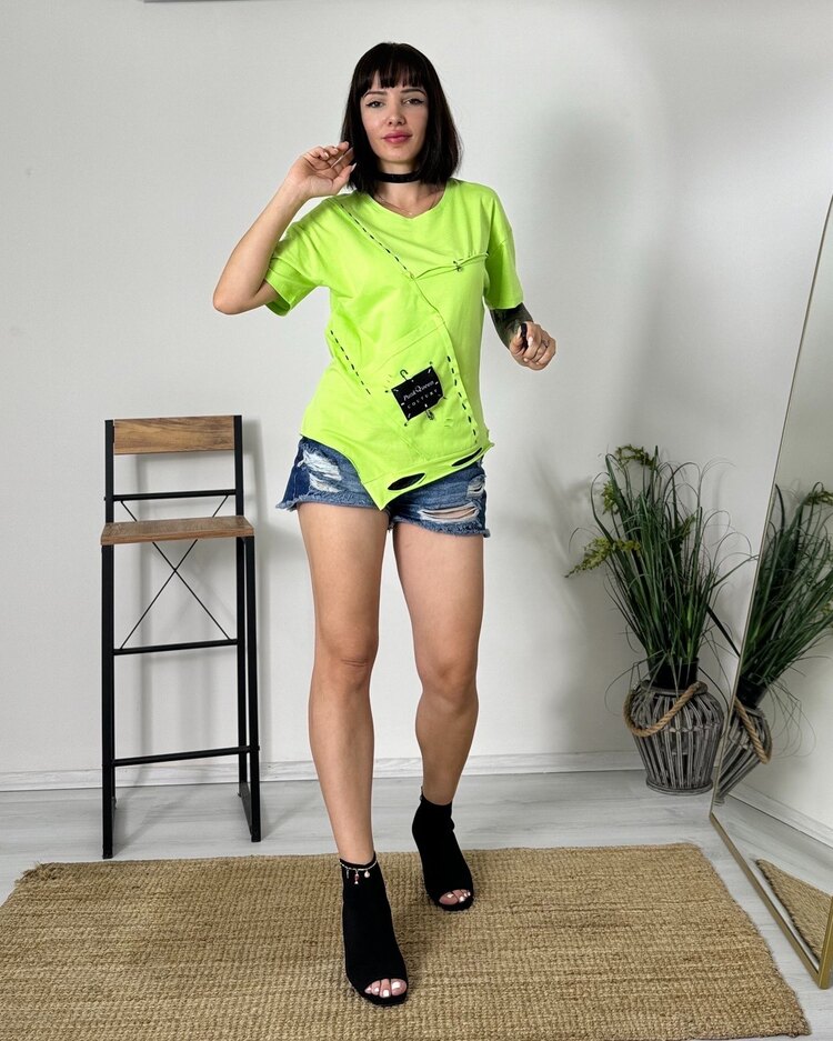 Tasarım Tişört (Neon Yeşil)