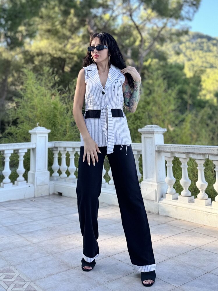 Tasarım Yelek Pantolon Takım (Siyah)
