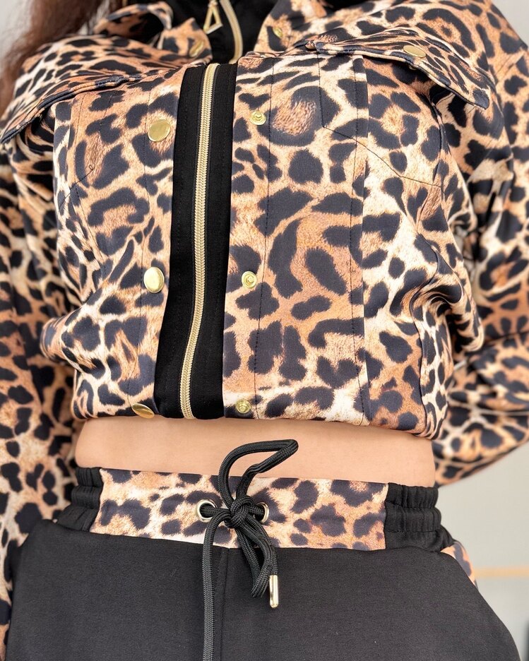 Leopar Desen Alt Üst Takım
