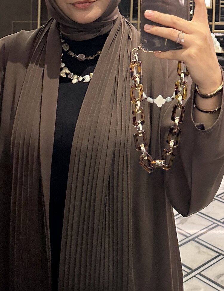 Şal Yaka Kahve Abaya