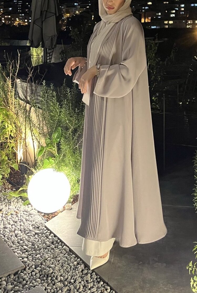 Şal Yaka Gri Abaya