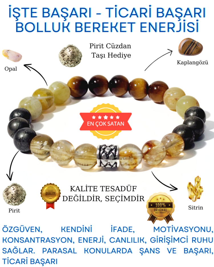 A KALİTE Ticari Başarı - İşte Başarı Doğal Taş Bileklik